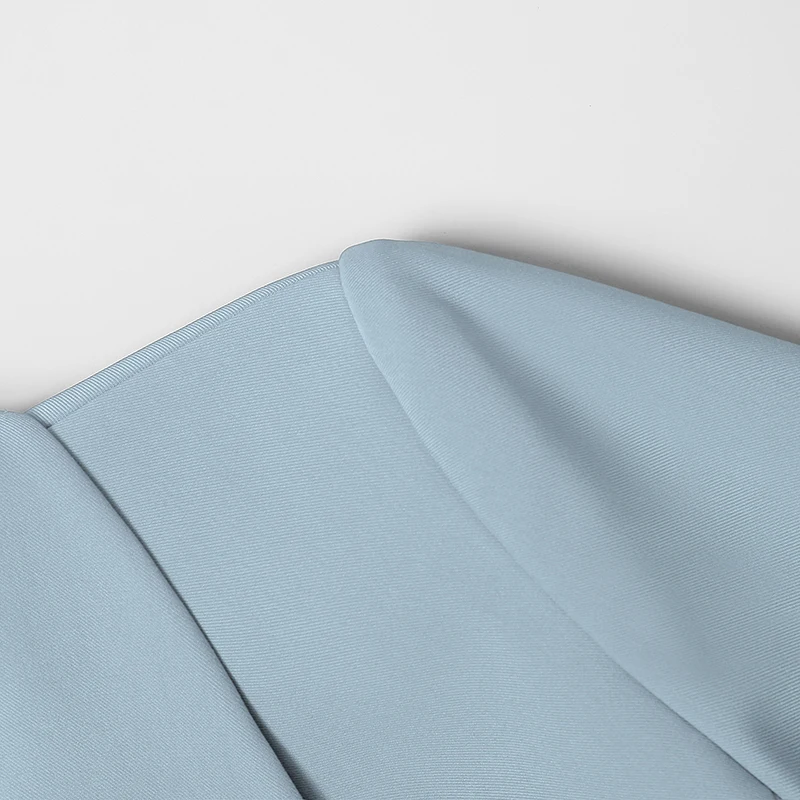 Runway Designer 2019 Spring 2 Piece Set Women Elegant Turn Down Collar Slim blue Blazers Coat + Ankle Length Pencil Pants Suits | Женская