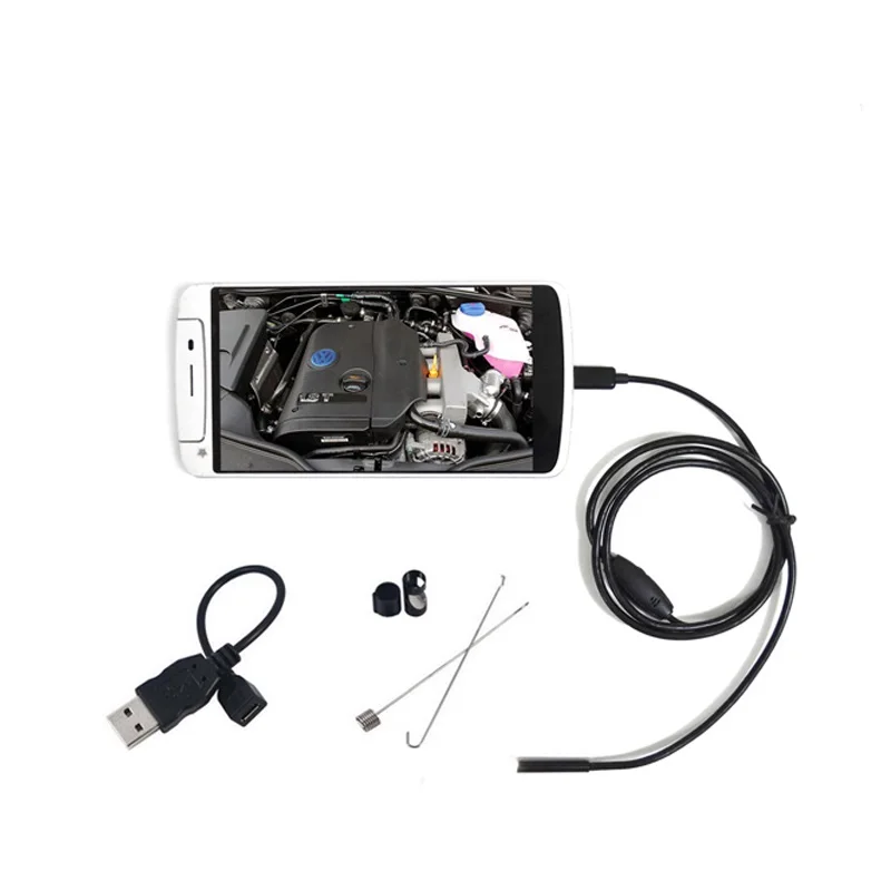 7 мм объектив USB Android эндоскоп камера 1 м 5 2 3 10 водонепроницаемый Змеиный микро OTG