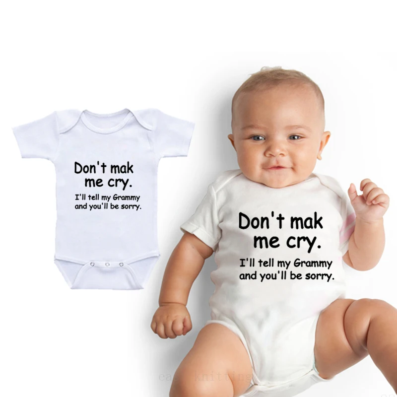 DERMSPE New Casual Summer Baby Boys Girls Short Sleeve Letter Don't Mak Me Cry Romper Newborn Baby Clothes White Hot Sales
DERMSPE New Casual Summer Baby Boys Girls Short Sleeve Letter Don't Mak Me Cry Romper Newborn Baby Clothes White Hot Sales