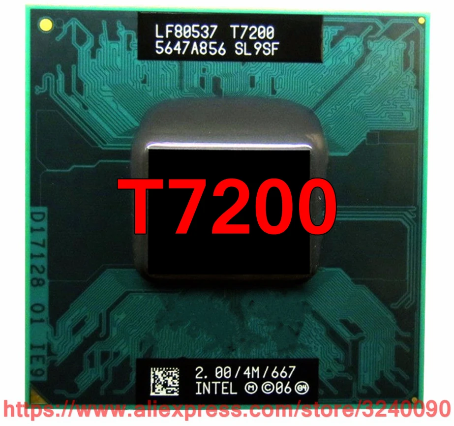 Оригинальный процессор Intel Core 2 Duo T7200 разъем ЦП 479 (4M кэш/2 0 ГГц/667 МГц/двухъядерный)