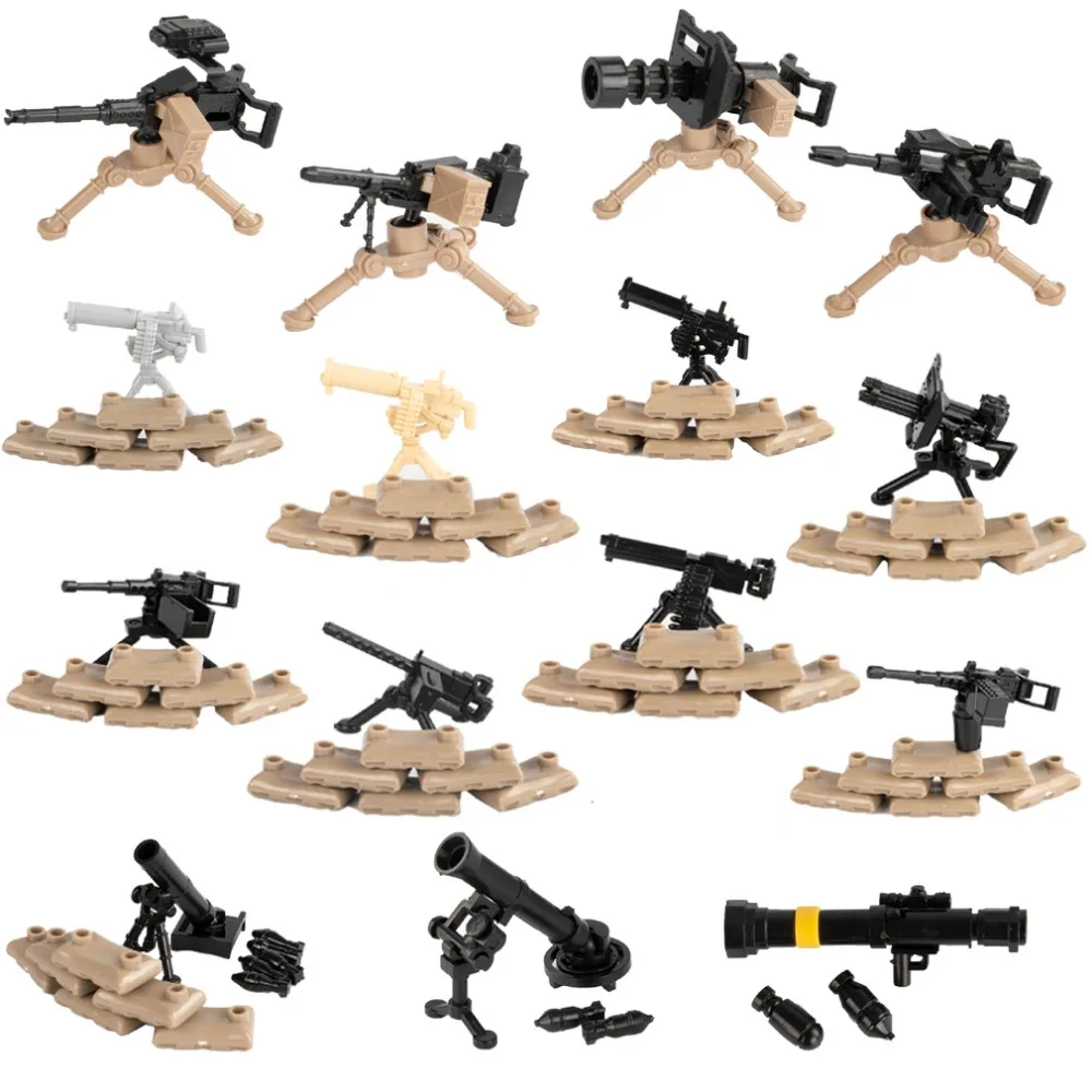 WW2 Military Soldiers Weapons Blocks Model Heavy Machine Gun Building Blocks Gatling Gun Accessories Assemble Bricks
WW2 Military Soldiers Weapons Blocks Model Heavy Machine Gun Building Blocks Gatling Gun Accessories Assemble Bricks