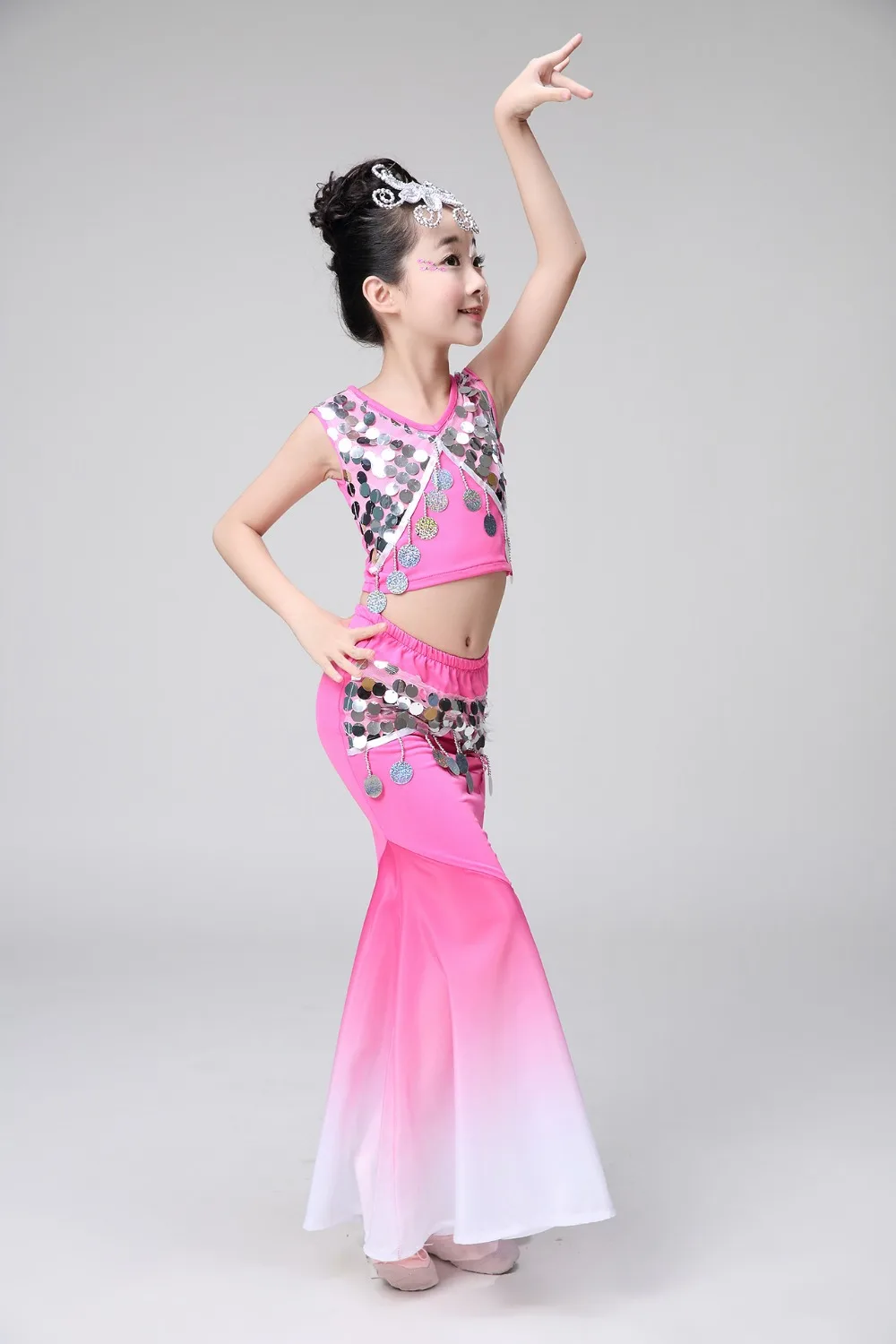 Children Dance Clothing Chinese Classic Girl National dance costumes Peacock dance costumes Fishtail skirt performance P
Children Dance Clothing Chinese Classic Girl National dance costumes Peacock dance costumes Fishtail skirt performance P