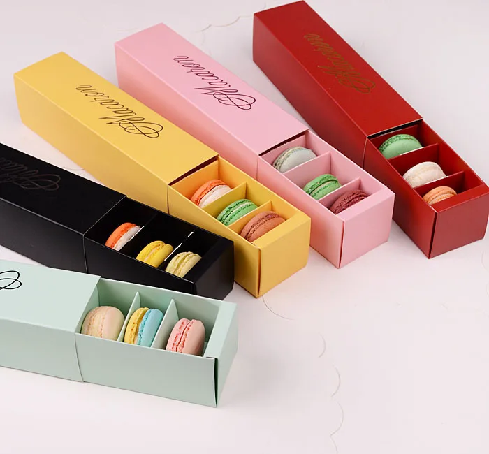 

20.5*5.4*5.3cm 5 Colors Macaron Paper Boxes Cake Box Chocolate Gift Box 100pcs\lot .Free shipping