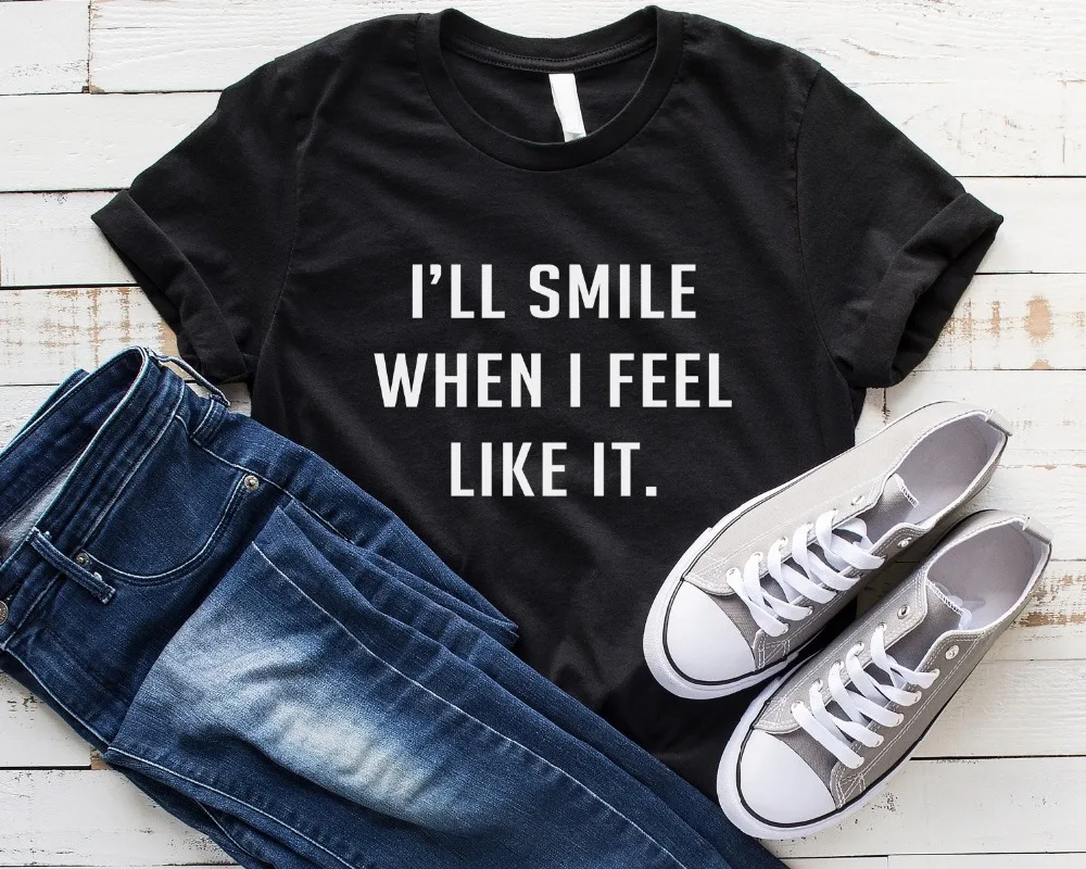 I'll smile when i like it Women tshirt Cotton Casual Funny t shirt For Lady Yong Girl Top Tee Hipster Tumblr Drop Ship S-159
I'll smile when i like it Women tshirt Cotton Casual Funny t shirt For Lady Yong Girl Top Tee Hipster Tumblr Drop Ship S-159