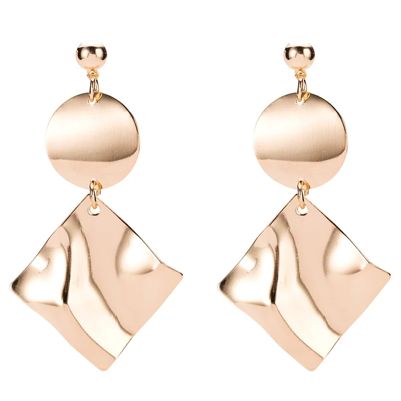 2018 New ZA Jewelry Mujer выдалбливают Геометрия гладкой цвета: золотистый Серебристый