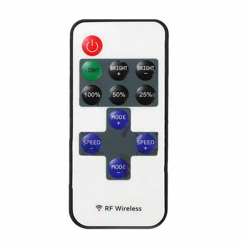 RF11 Key Mini LED Controller 5-24V Wireless RF Monochrome Light Strip Dimmer Regulator Single Remote Control Single Output
RF11 Key Mini LED Controller 5-24V Wireless RF Monochrome Light Strip Dimmer Regulator Single Remote Control Single Output