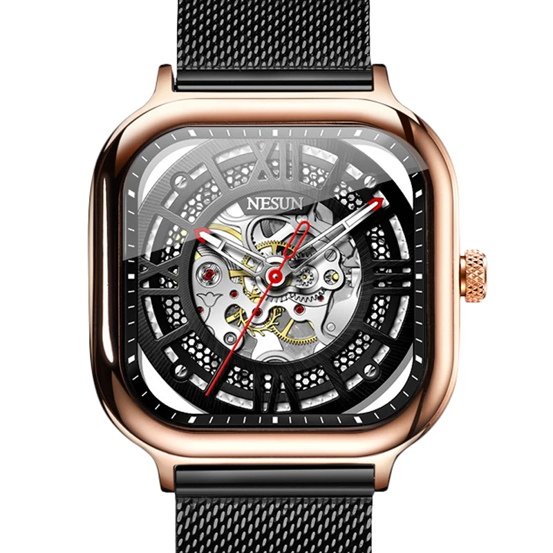 

Switzerland Luxury Brand Men's Watches NESUN Automatic Mechanical Watch Skeleton Clock Men Waterproof relogio masculino N9500-4