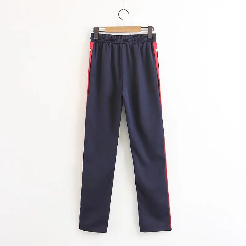 New Spring/summer 2018 European and American wind side red rivet straight elastic waist trousers fashion joker slacks 8107
New Spring/summer 2018 European and American wind side red rivet straight elastic waist trousers fashion joker slacks 8107