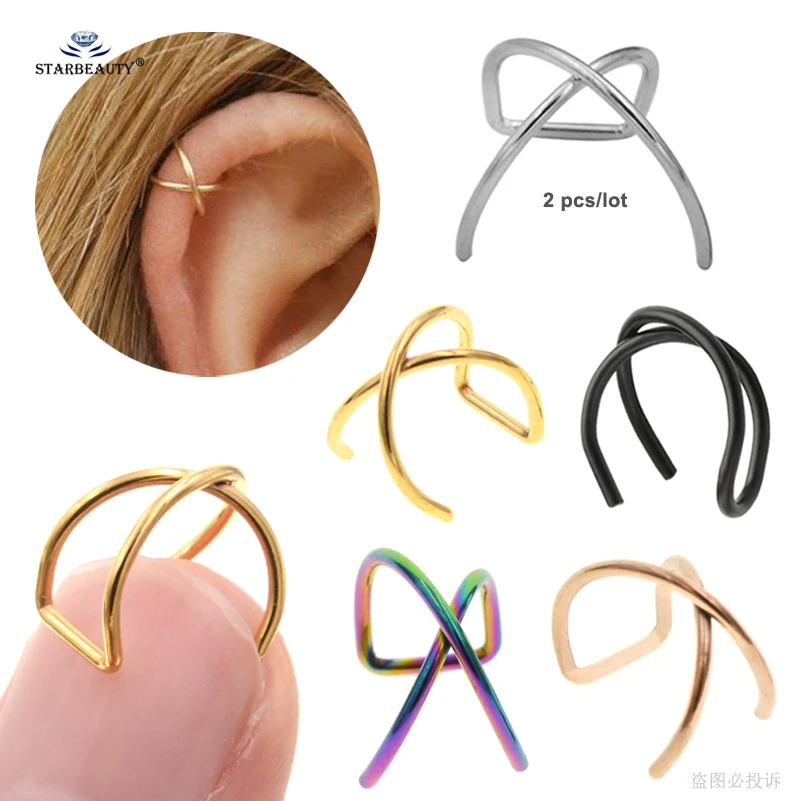 2Pcs 0.8/1.2x8mm Cross Ear Cuff Clip on Earrings Helix Piercing Jewelry Stainless Steel Earcuff Ring Fake Piercing Wrap Earring
2Pcs 0.8/1.2x8mm Cross Ear Cuff Clip on Earrings Helix Piercing Jewelry Stainless Steel Earcuff Ring Fake Piercing Wrap Earring