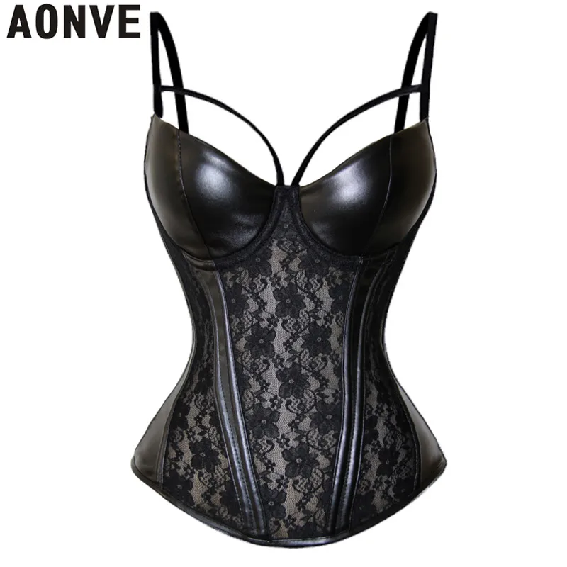 Corset Sexy Steampunk Bustier Gothic Faux Leather Black Hollow Out Lace Lingerie Bodice Plus Size Corsage Overbust Goth Clothing
Corset Sexy Steampunk Bustier Gothic Faux Leather Black Hollow Out Lace Lingerie Bodice Plus Size Corsage Overbust Goth Clothing