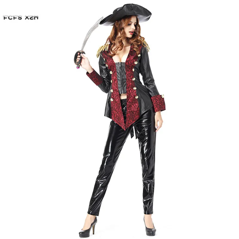 Sexy Leather Woman Halloween Pirate Costume for Female Warrior Queen Cosplay Carnival Purim Masquerade Nightclub Bar Party dress
Sexy Leather Woman Halloween Pirate Costume for Female Warrior Queen Cosplay Carnival Purim Masquerade Nightclub Bar Party dress
