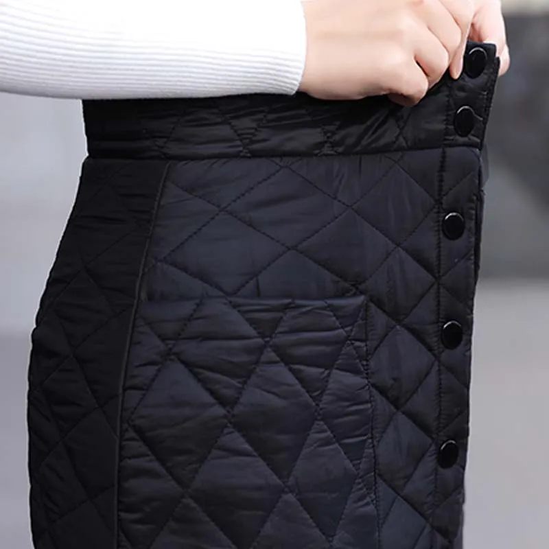 2020 Long Thick Warm High Waist Woman Skirts Elegant hot Down Cotton Skirt Women Winter Plus Size Button Pocket Slim Wrap Skirt
2020 Long Thick Warm High Waist Woman Skirts Elegant hot Down Cotton Skirt Women Winter Plus Size Button Pocket Slim Wrap Skirt