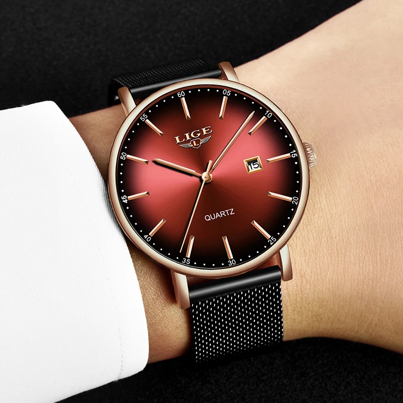 Reloj Hombre LIGE Mens Watches Fashion Top Brand Luxury Mesh Steel Red Business Quartz Watch Men Casual Waterproof Simple Clock
Reloj Hombre LIGE Mens Watches Fashion Top Brand Luxury Mesh Steel Red Business Quartz Watch Men Casual Waterproof Simple Clock