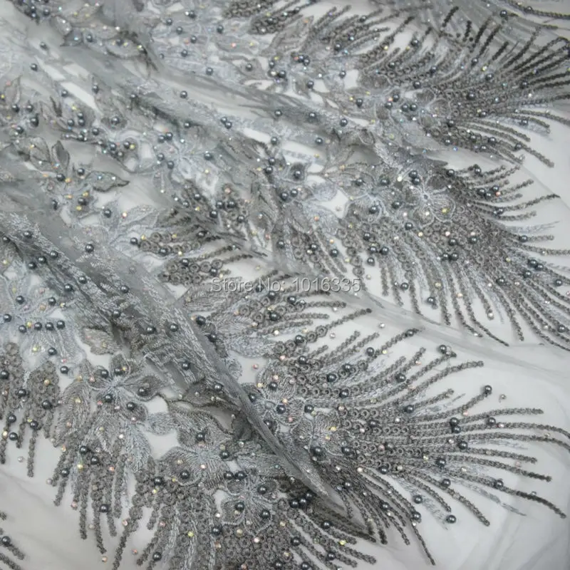 2017 newest grey silver african french lace fabric high quality handmade pearls tulle french lace for sewing accessories
2017 newest grey silver african french lace fabric high quality handmade pearls tulle french lace for sewing accessories