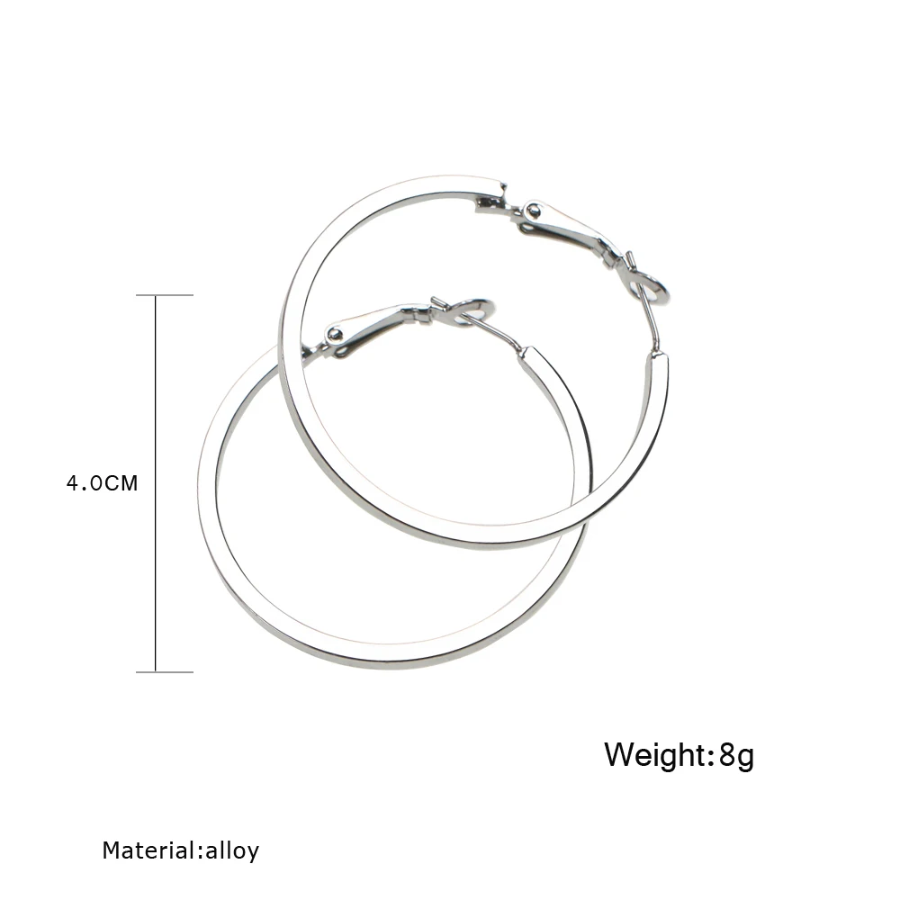 Серьги-кольца женские круглые золотистые/серебристые 40 мм | Украшения и