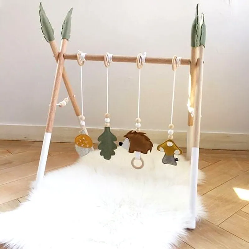 Скандинавские деревянные бусины орнамент с фетровым пером подвесная подвеска в