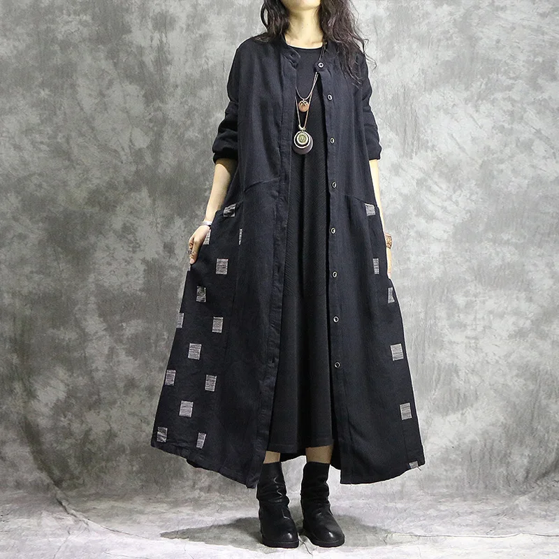 2019 New Fall Casual Women Clothing Black Trench Coats Women Cotton Linen Trench Vintage Autumn Coats Patchwork Button
2019 New Fall Casual Women Clothing Black Trench Coats Women Cotton Linen Trench Vintage Autumn Coats Patchwork Button
