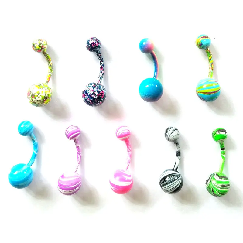 new style belly button ring mix 100pcs stripe colorful double ball navel bar fashion stainless steel 14G body piercing jewelry
new style belly button ring mix 100pcs stripe colorful double ball navel bar fashion stainless steel 14G body piercing jewelry