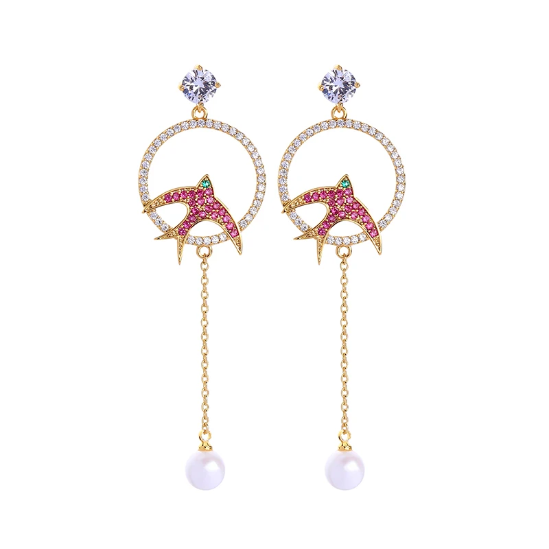 New Arrival Drop Earring Romantic Korean Gold/Silver Color Zircon Copper Bird Earring For Women Handmade Date Gift Earring
New Arrival Drop Earring Romantic Korean Gold/Silver Color Zircon Copper Bird Earring For Women Handmade Date Gift Earring