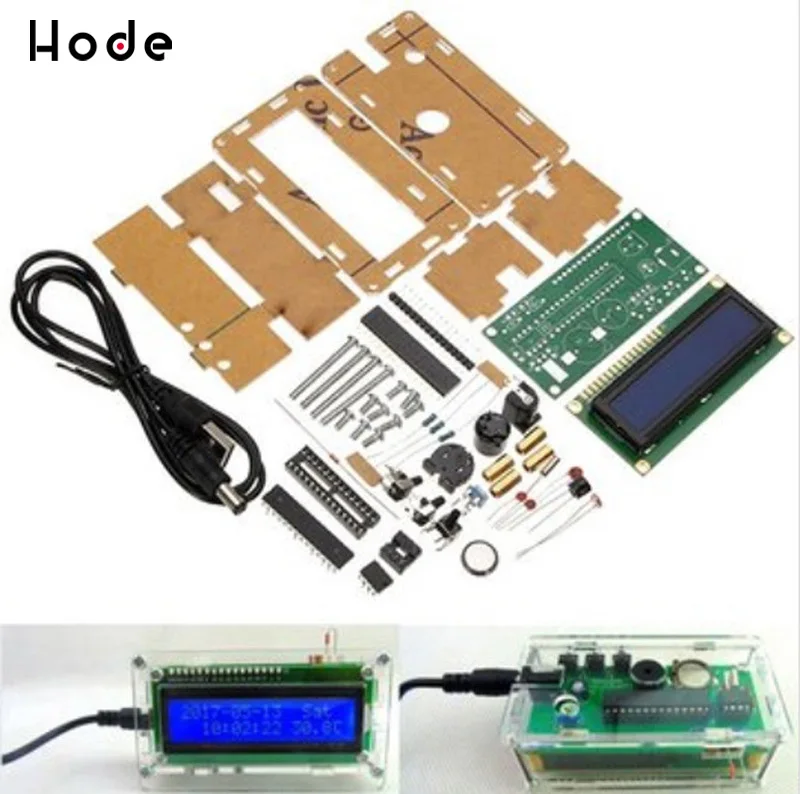 1602 LCD 3-channel Alarm Clock DIY kit Digital Clock Kit +Acrylic Case +USB Cable Time Temperature Date Week Display
1602 LCD 3-channel Alarm Clock DIY kit Digital Clock Kit +Acrylic Case +USB Cable Time Temperature Date Week Display