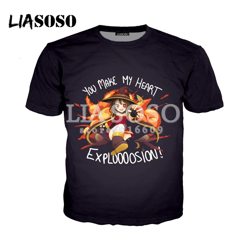 LIASOSO новинка аниме Konosuba Megumin Kawaii 3D принт футболка/худи/толстовка хипстер хорошее