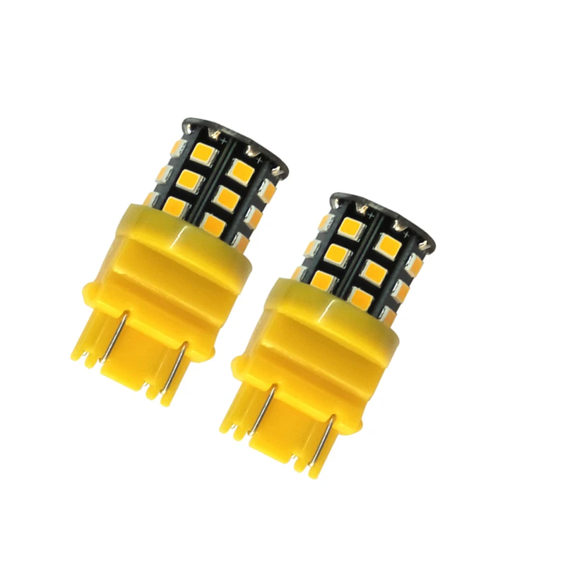 Янтарный 12V 24V T20 7443 w21/5w 2835 33SMD светодиодный светильник лампа для автомобиля задний