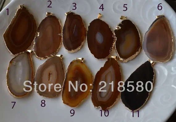 H-DP393 10pcs Brown Agat Slice Pendant Geode Druzy Pendant Charm with Gold Or Silver Color 40mm-65mm
H-DP393 10pcs Brown Agat Slice Pendant Geode Druzy Pendant Charm with Gold Or Silver Color 40mm-65mm