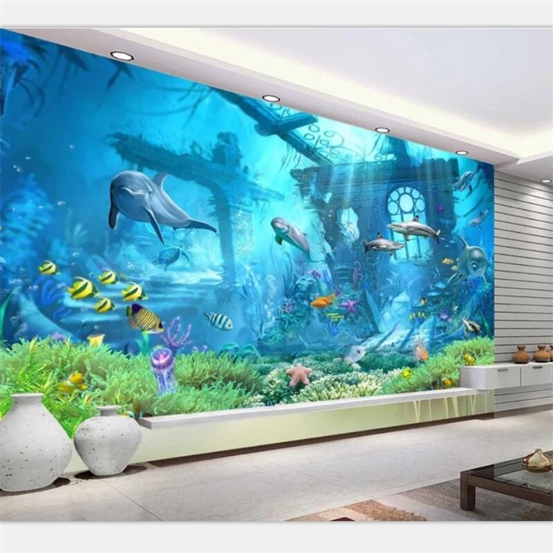 beibehang Mural wallpaper custom home decor living room bedroom photo underwater world 3D underwater sea world mural background
beibehang Mural wallpaper custom home decor living room bedroom photo underwater world 3D underwater sea world mural background
