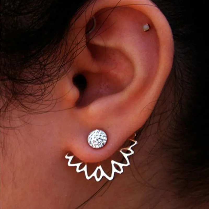 2017 Crystal Lotus Flower Jacket Stud Earrings For Women fashion Jewelry Gold Silver color Earrings Double Sided
2017 Crystal Lotus Flower Jacket Stud Earrings For Women fashion Jewelry Gold Silver color Earrings Double Sided