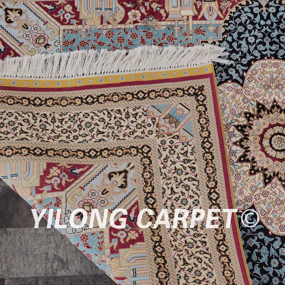 Yilong 4'x6' Handmade Persian Blue Rugs Exquisite Turkish Silk Carpet (QZT05A4x6)
Yilong 4'x6' Handmade Persian Blue Rugs Exquisite Turkish Silk Carpet (QZT05A4x6)