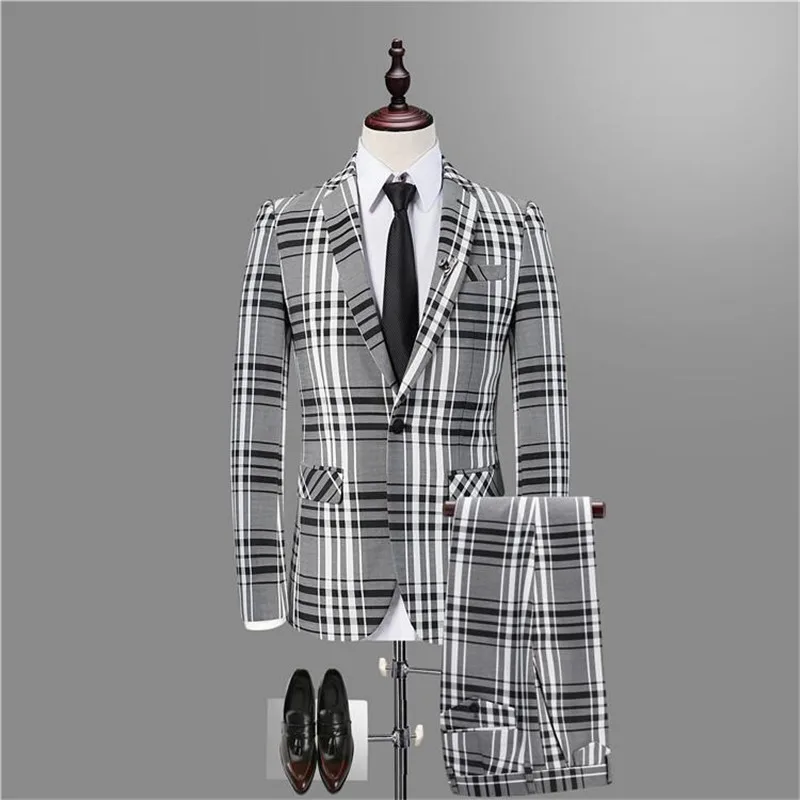 High quality men's suit set of 3 sets, striped plaid slim suit jacket, fashion business professional banquet wedding dress suit
High quality men's suit set of 3 sets, striped plaid slim suit jacket, fashion business professional banquet wedding dress suit