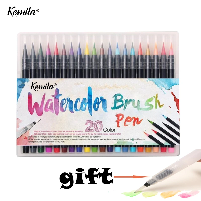 kemila 20 Color Watercolor Markers Pen Painting Soft Brush Pen Set Effect Best For Coloring Books Manga Comic Calligraphy
kemila 20 Color Watercolor Markers Pen Painting Soft Brush Pen Set Effect Best For Coloring Books Manga Comic Calligraphy