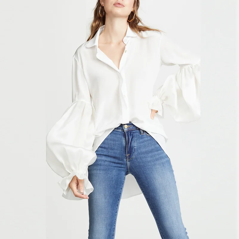 Chiffon Blouse 2019 Lantern Sleeve Turn Down Collar Office Shirt Casual Tops Plus Size Blusas FemininasWomen Blouses QH195
Chiffon Blouse 2019 Lantern Sleeve Turn Down Collar Office Shirt Casual Tops Plus Size Blusas FemininasWomen Blouses QH195