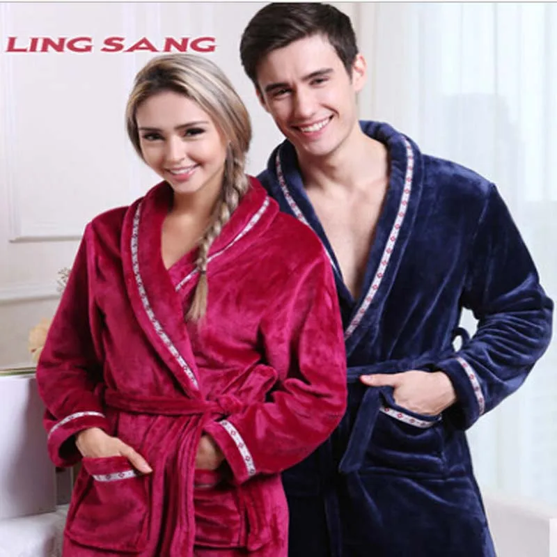 Autumn and winter flannel bathrobe women coral fleece sleepwear velvet robe thickening female couples long sleeve warm
Autumn and winter flannel bathrobe women coral fleece sleepwear velvet robe thickening female couples long sleeve warm