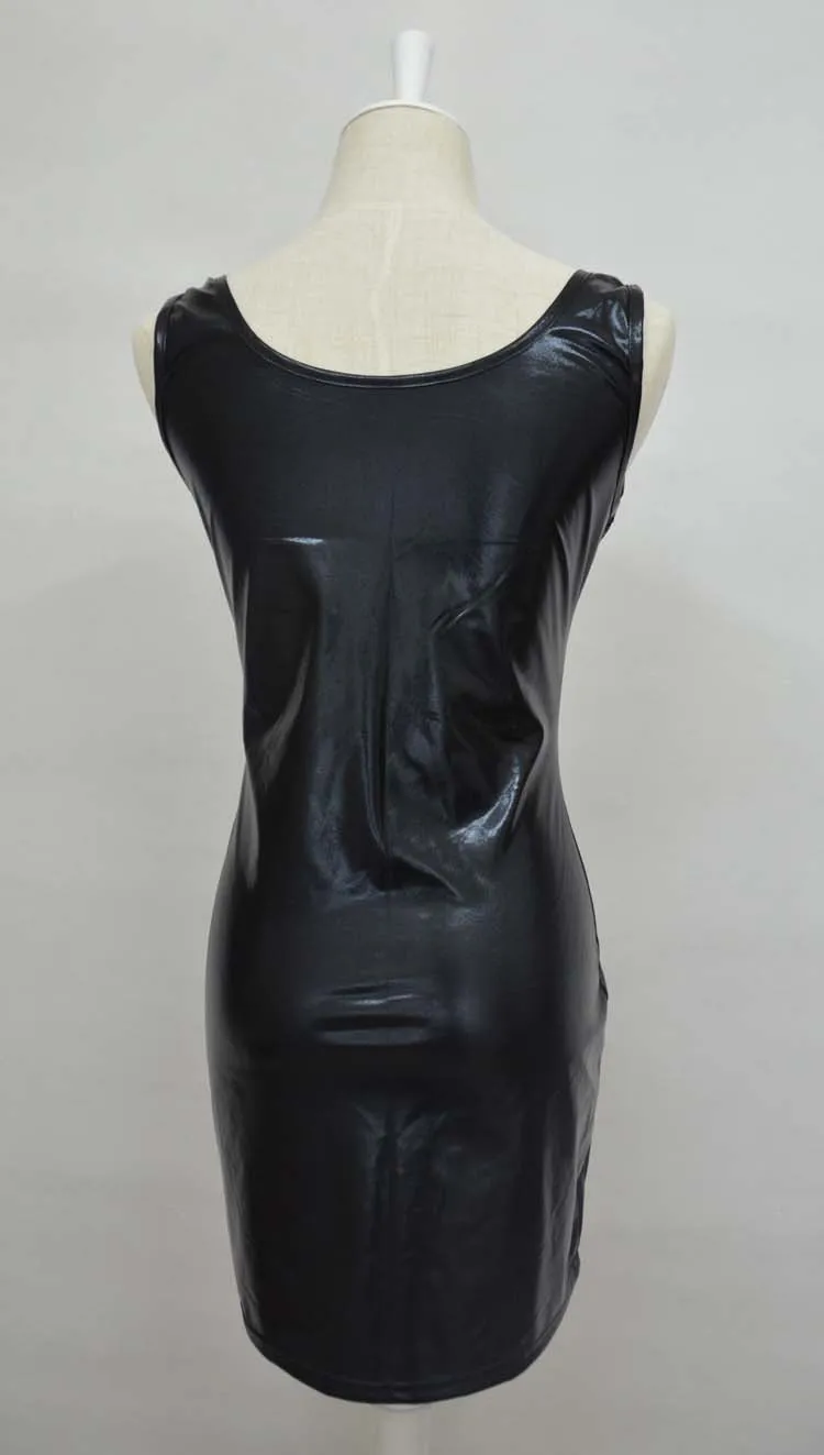 Женское сексуальное облегающее мини-платье из искусственной кожи одежда для