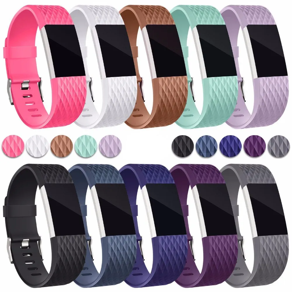 Мягкие силиконовые сменные ремни для браслета Fitbit Charge 2 цветов Смарт часы браслет