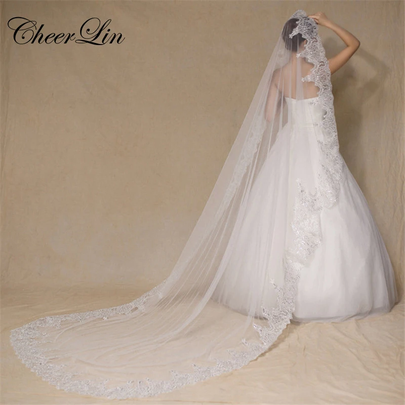 Развеселить Лин Оптовая 3 М Слоновая Кость Фаты Длиной Бисера Края Шнурка Bridal Veil