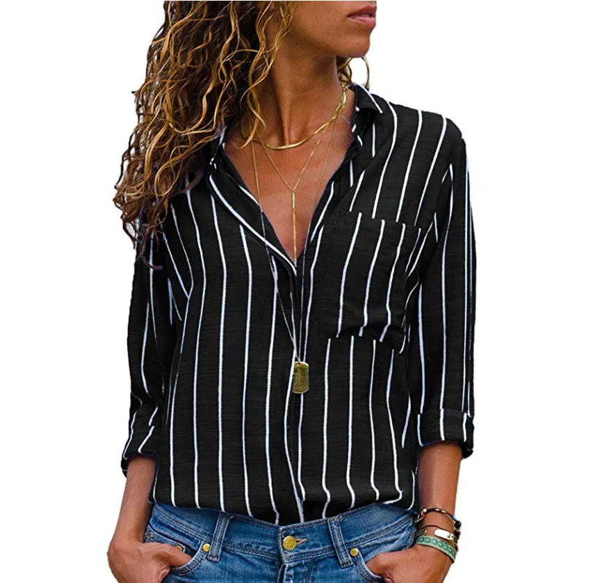 Blusas mujer de moda 2019 Sunmer plus size women blouses Women's Ladies Loose Tops Long Sleeve Casual Stripe Pockets T-shirt
Blusas mujer de moda 2019 Sunmer plus size women blouses Women's Ladies Loose Tops Long Sleeve Casual Stripe Pockets T-shirt