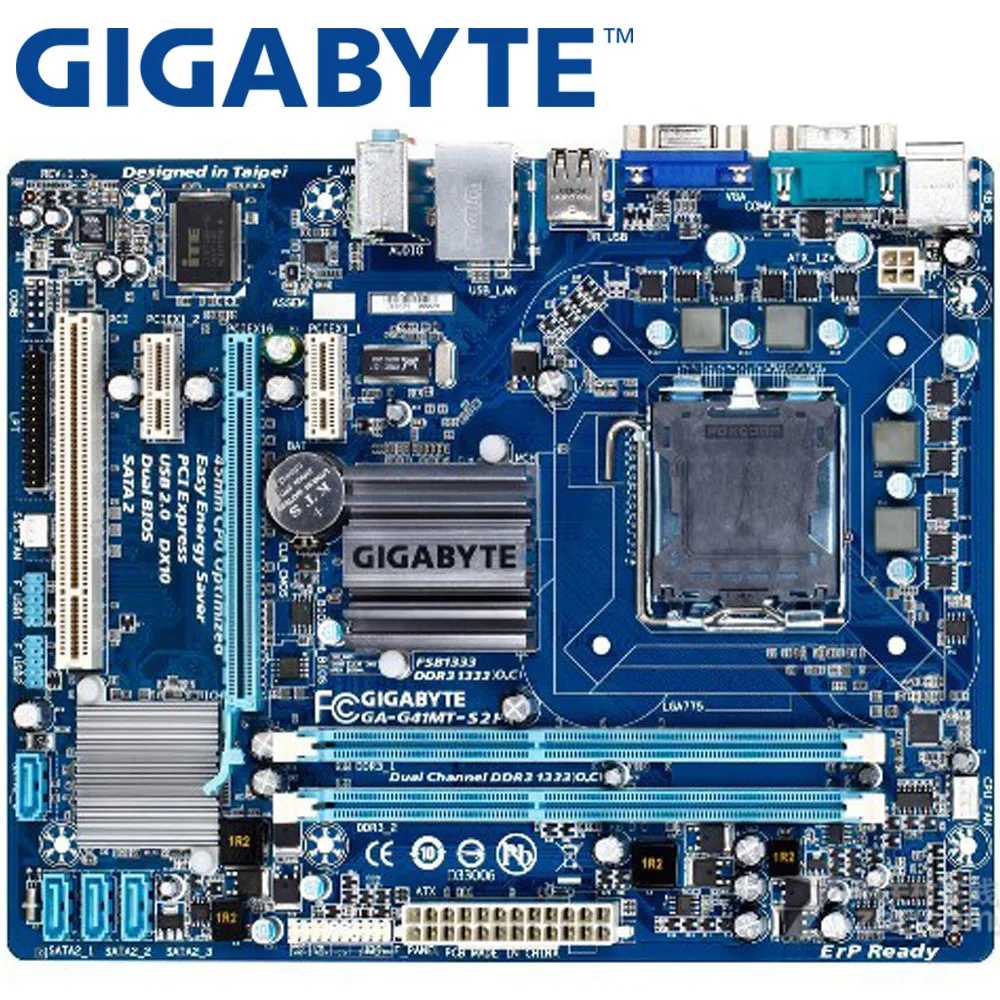GIGABYTE GA G41MT S2P настольная материнская плата G41 Socket LGA 775 для Core 2 DDR3 8G Micro ATX