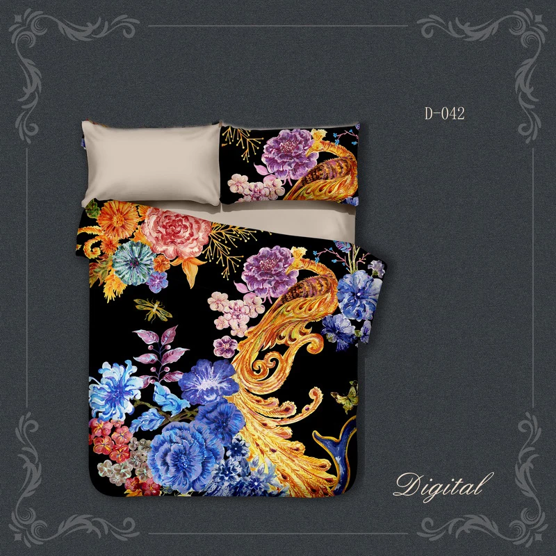 Exotic Oriental Colorful Flowers and Animal Digital Printing Bedding Set Queen Size Duvet Cover Flat Bed Sheets with Pillowcase
Exotic Oriental Colorful Flowers and Animal Digital Printing Bedding Set Queen Size Duvet Cover Flat Bed Sheets with Pillowcase