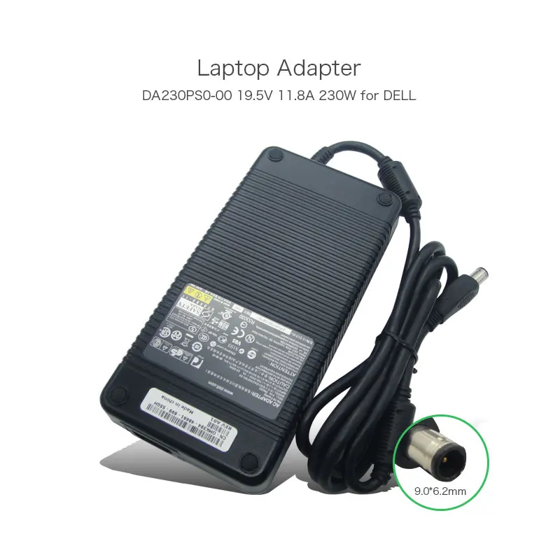 Новые оригинальные 19,5 V 11.8A 230 Вт 9,0*6,2 мм DA230PS0-00 ноутбук Зарядное устройство для Dell XPS M1730 AC Мощность адаптер PA-19 Семья PN402 0PN402
Новые оригинальные 19,5 V 11.8A 230 Вт 9,0*6,2 мм DA230PS0-00 ноутбук Зарядное устройство для Dell XPS M1730 AC Мощность адаптер PA-19 Семья PN402 0PN402