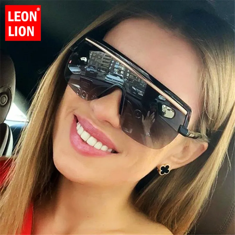 LeonLion 2021 Винтажные Солнцезащитные очки с большой оправой женские брендовые