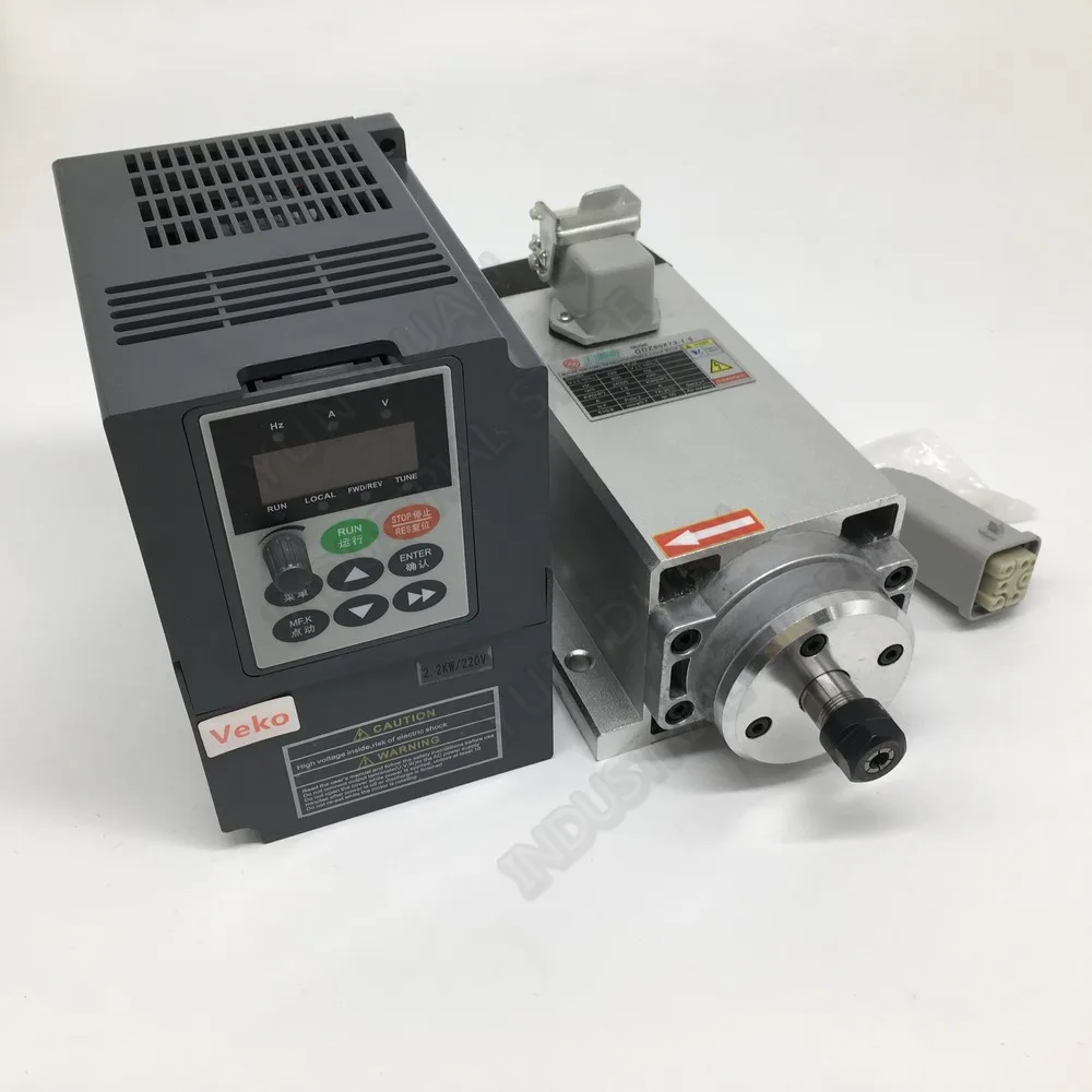 2.2KW 3hp ER20 220V 24000RPM AC Spindle Motor Air Cooled Flange bracket With 1PH to 3PH VFD Inverter for CNC Router Woodworking
2.2KW 3hp ER20 220V 24000RPM AC Spindle Motor Air Cooled Flange bracket With 1PH to 3PH VFD Inverter for CNC Router Woodworking