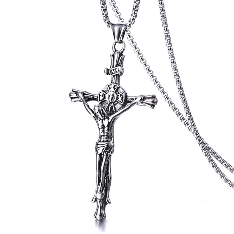 Stainless steel ornament cross necklace for men selling personalized religious Jesus pendant
Stainless steel ornament cross necklace for men selling personalized religious Jesus pendant