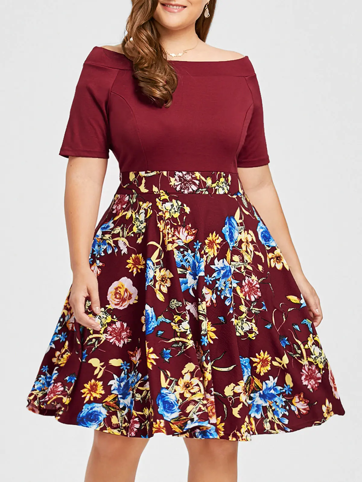 XL-5XL women slash neck short sleeve floral print patchwork dress lady spring vintage dress work office formal dress plus size
XL-5XL women slash neck short sleeve floral print patchwork dress lady spring vintage dress work office formal dress plus size