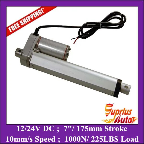 Free Shipping ! 7inch=175mm stroke,12V or 24VDC (it can choose) 1000N/ 225LBS electric linear actuator, customized stroke
Free Shipping ! 7inch=175mm stroke,12V or 24VDC (it can choose) 1000N/ 225LBS electric linear actuator, customized stroke