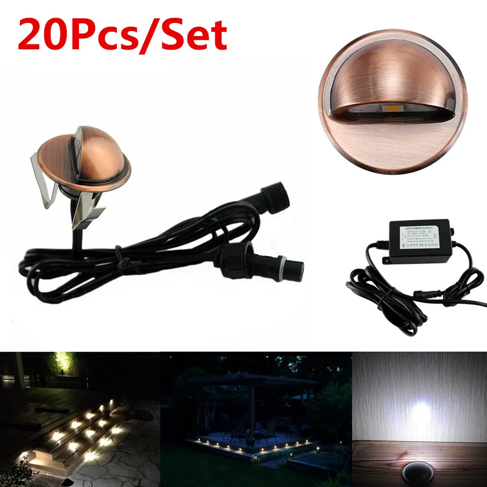 20Pcs Coppering Half Moon 35mm 12V LED Deck Step Stair Fence Lights Low Voltage Waterproof + 2pcs 8W Power Adapter
20Pcs Coppering Half Moon 35mm 12V LED Deck Step Stair Fence Lights Low Voltage Waterproof + 2pcs 8W Power Adapter