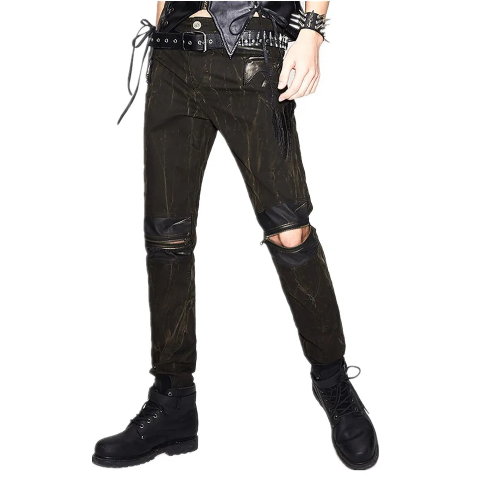 Fashion Punk Mens Pants Slim Fit Gothic Brown Retro Knee Zipper Long Trousers Fall and Winter Pants
Fashion Punk Mens Pants Slim Fit Gothic Brown Retro Knee Zipper Long Trousers Fall and Winter Pants