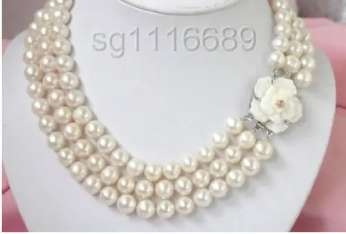Selling Jewelry>>hot triple strand 8-9 mm AAA natural freshwater Cultured white pearl necklace
Selling Jewelry>>hot triple strand 8-9 mm AAA natural freshwater Cultured white pearl necklace