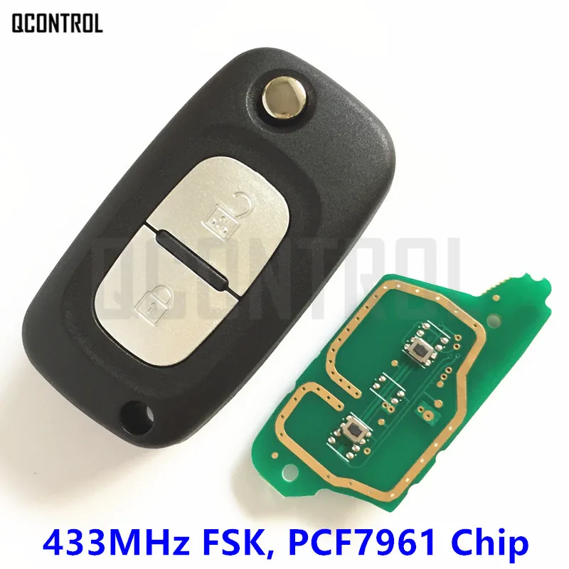 QCONTROL 2BT дистанционный Автомобильный ключ для Renault CLIO KANGOO TWINGO WIND 433 МГц с чипом PCF7961